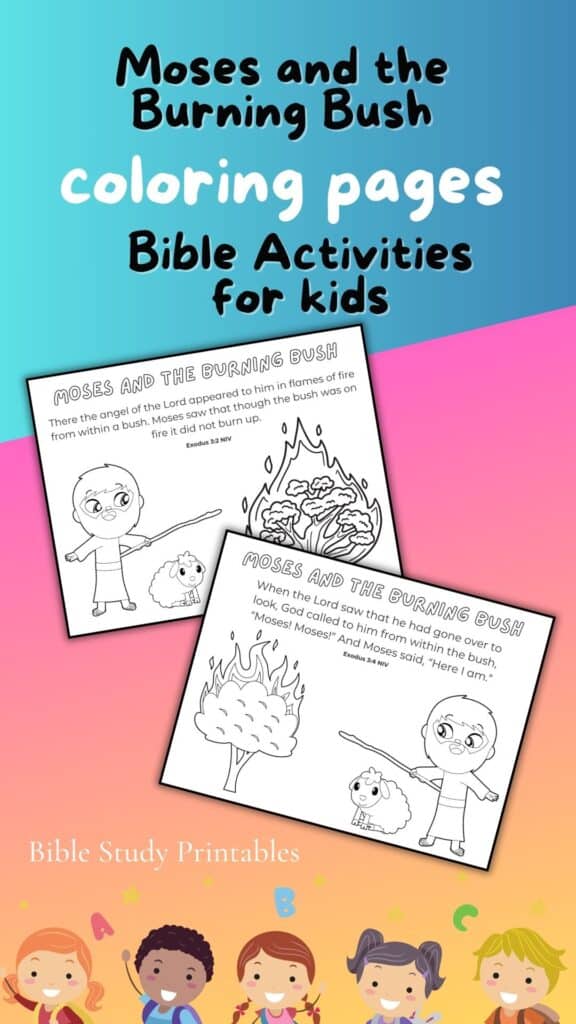 Moses and the burning bush coloring pages