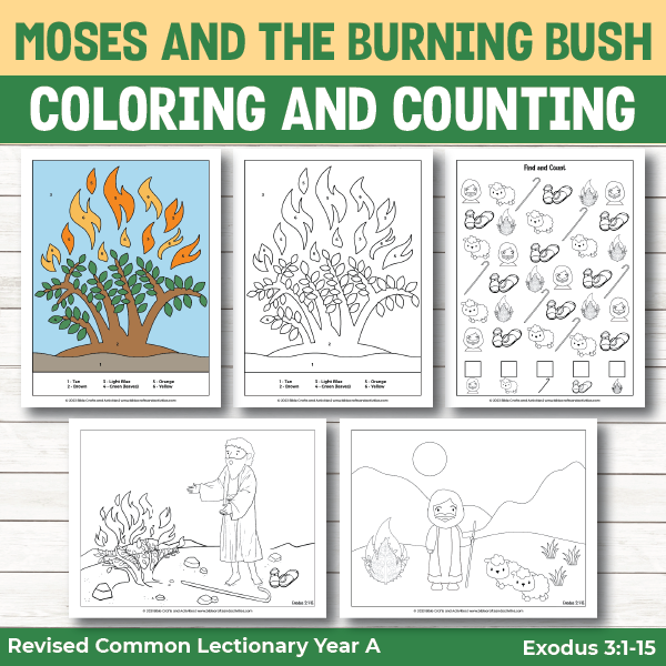 Moses and the burning bush activity pages