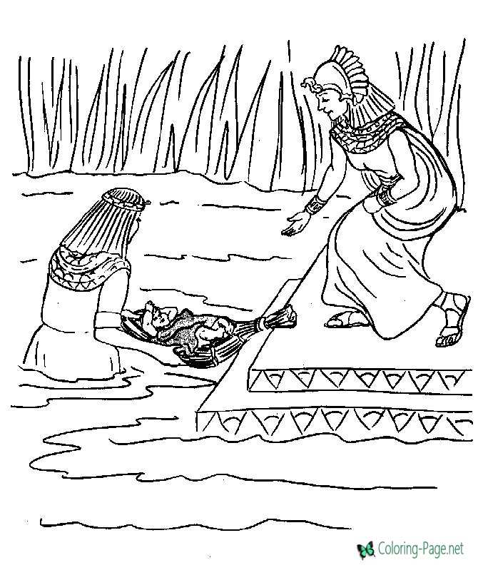 Baby moses bible coloring pages to print