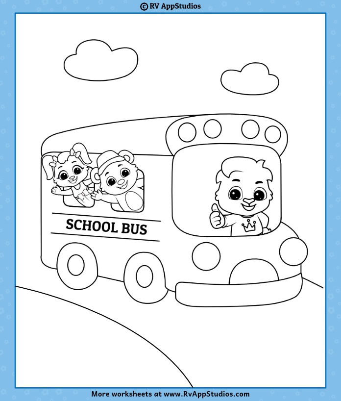 School bus coloring page free coloring pages