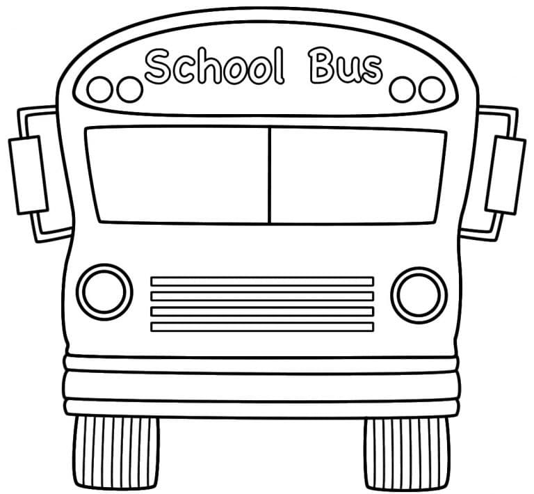 School bus free coloring page