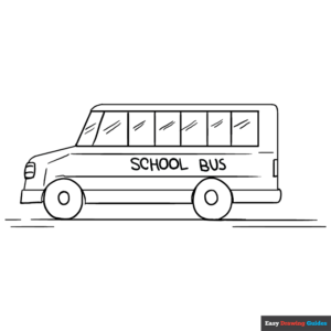 School bus coloring page easy drawing guides