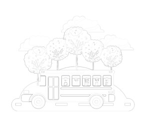 Printable yellow school bus coloring page