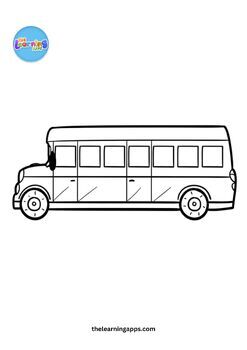 School bus printable worksheets coloring pages for kids by the learning apps