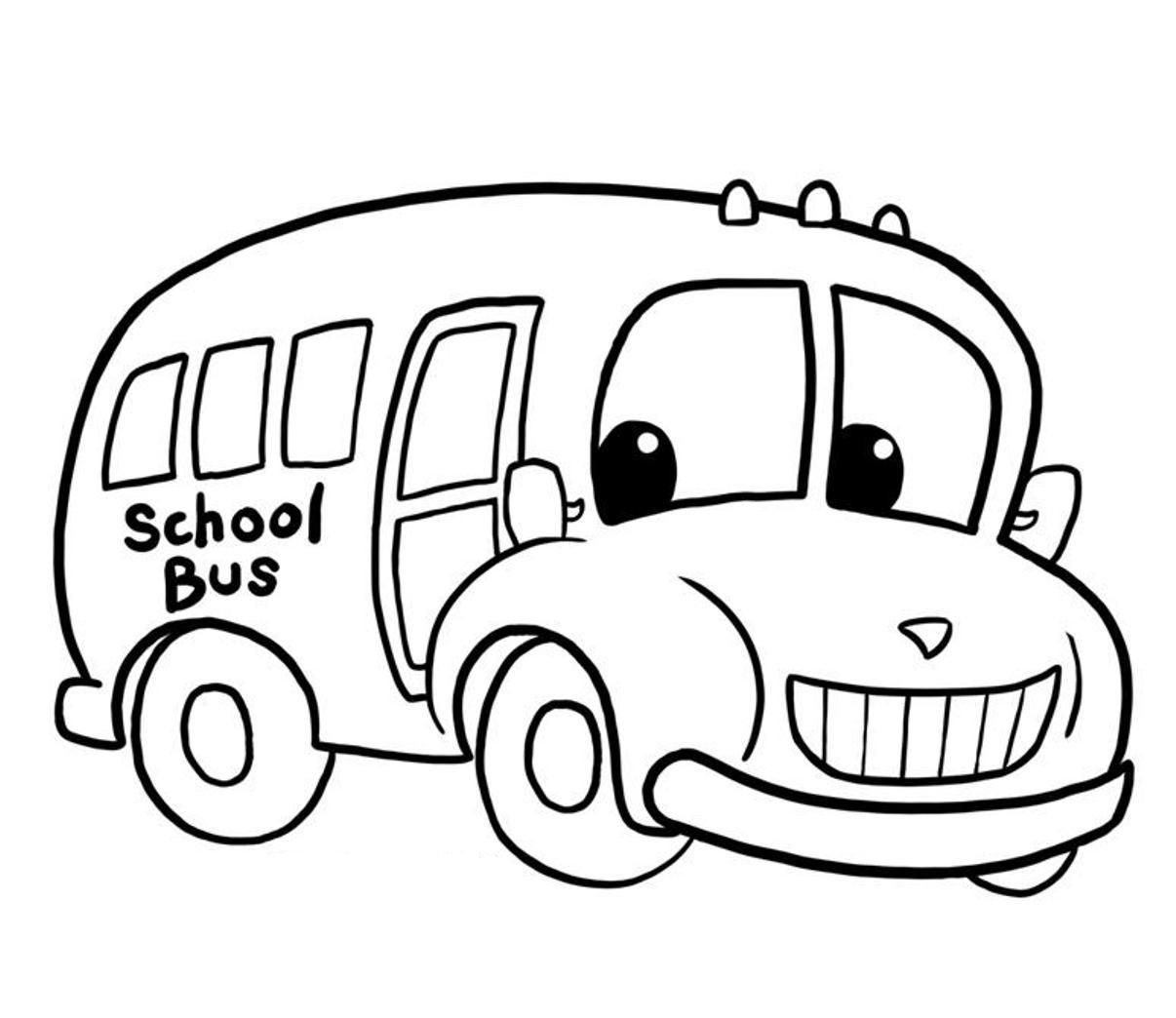 Coloring pages school bus smiling coloring pages