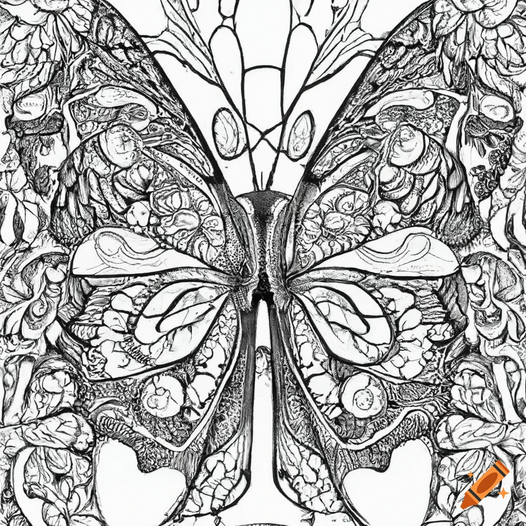 Prompt create an advanced coloring book image of a majestic butterfly boasting intricate patterns and delicate details for a captivating coloring experience instructions begin by designing a lifelike and elegant butterfly