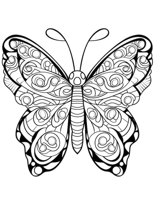 Beautiful butterfly coloring pages for kids and adults