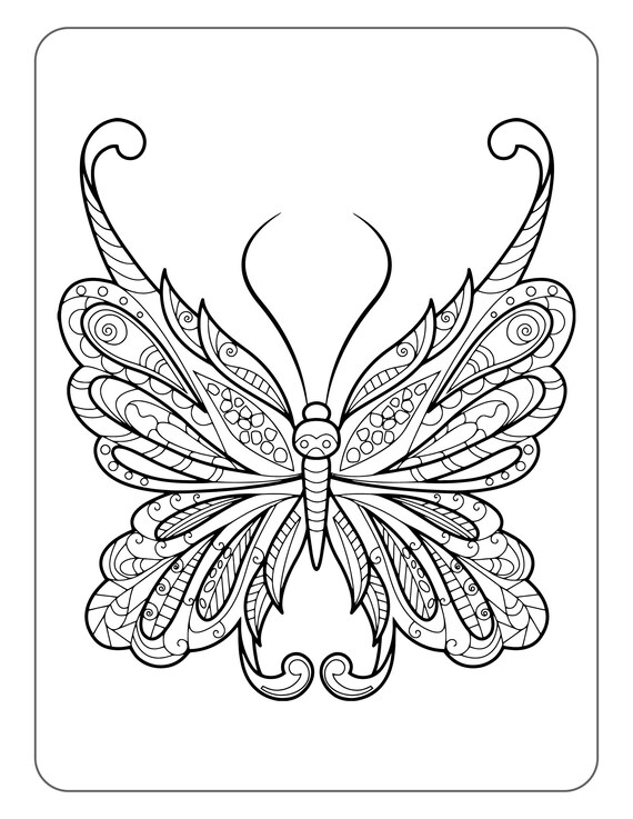 Unique butterfly printable coloring pages for adults or