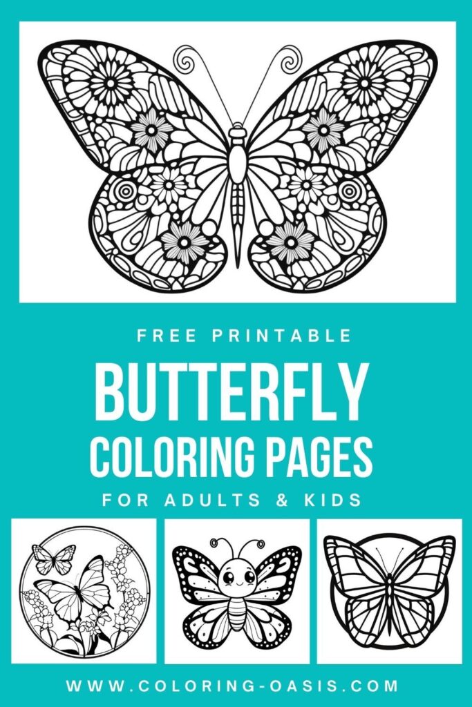 Unique butterfly coloring pages for adults and kids