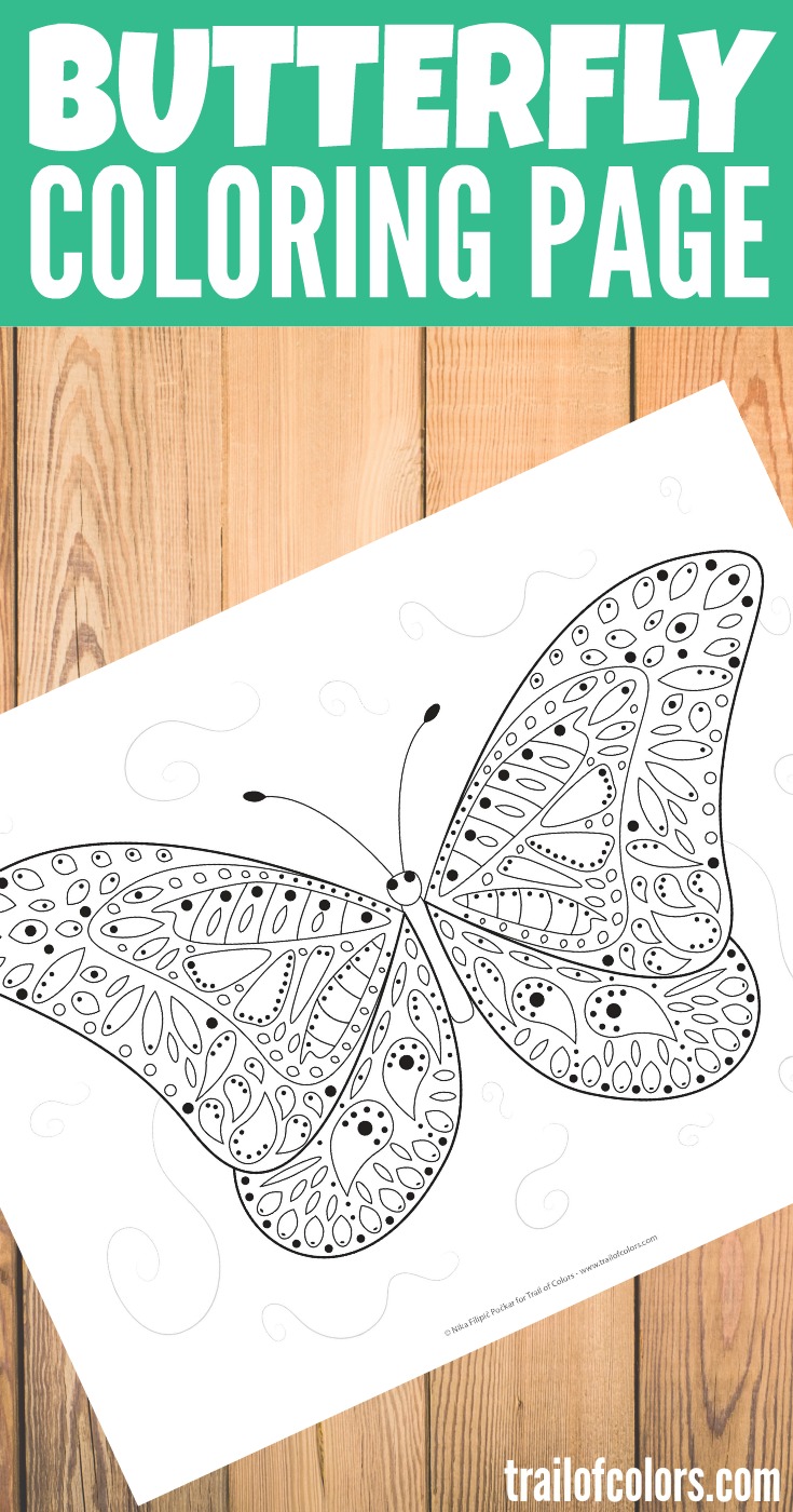 Free printable butterfly coloring page