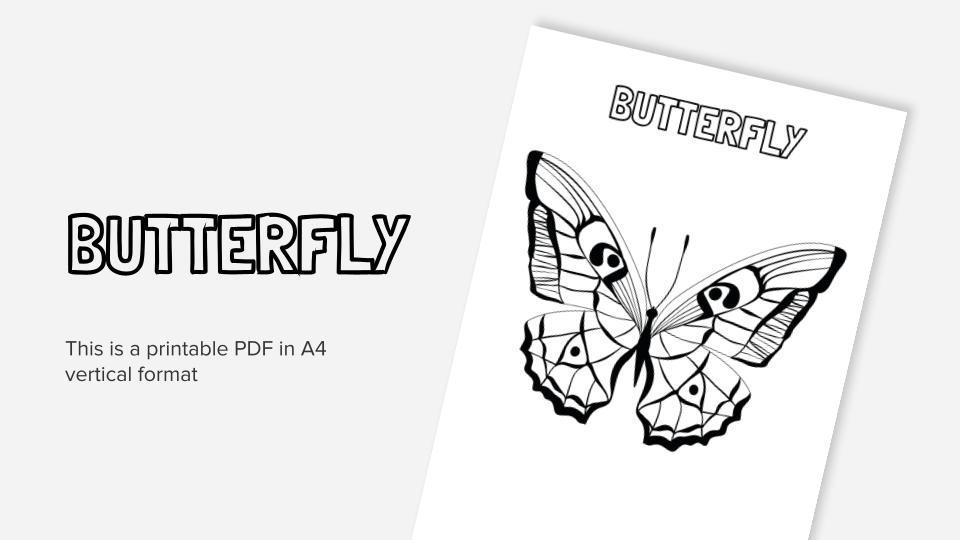 Butterfly printable coloring worksheet