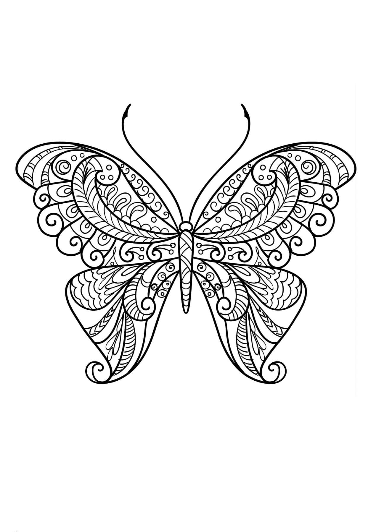 Great butterfly mandala coloring page