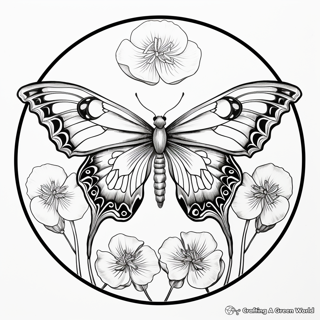 Butterfly mandala coloring pages