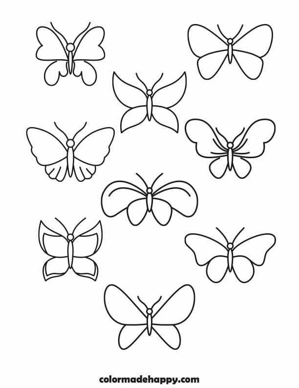 Printable butterfly outline templates