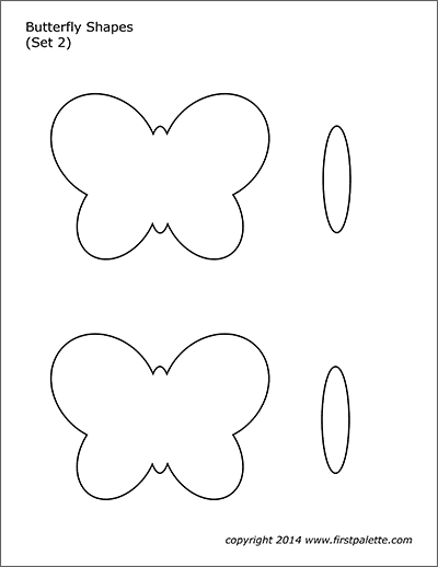 Butterfly shapes free printable templates coloring pages