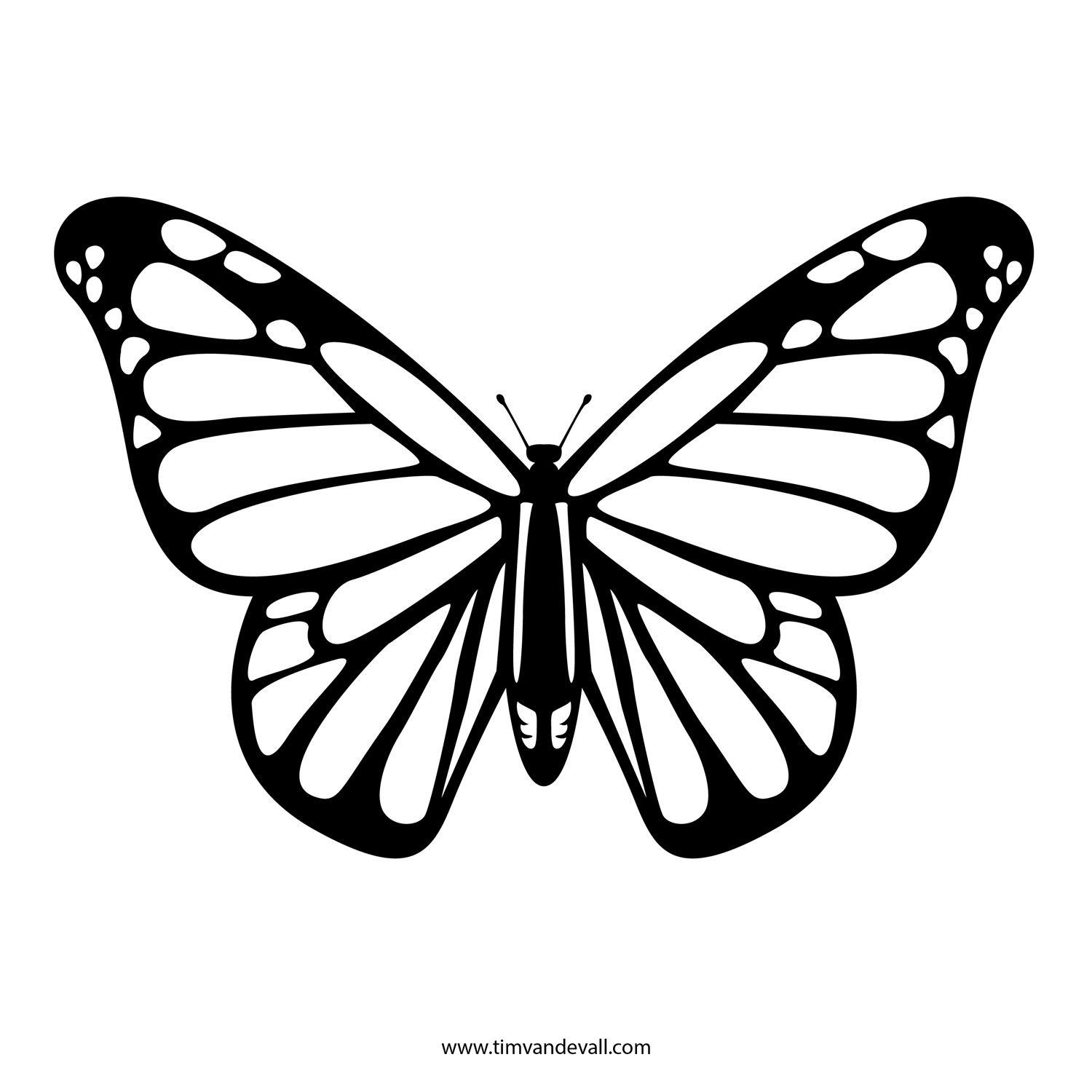 Butterfly stencil â tims printables