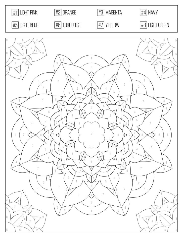 Color by numbers printable coloring book for adults teens etsy