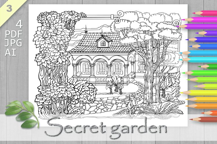 Secret garden coloring page printable adult