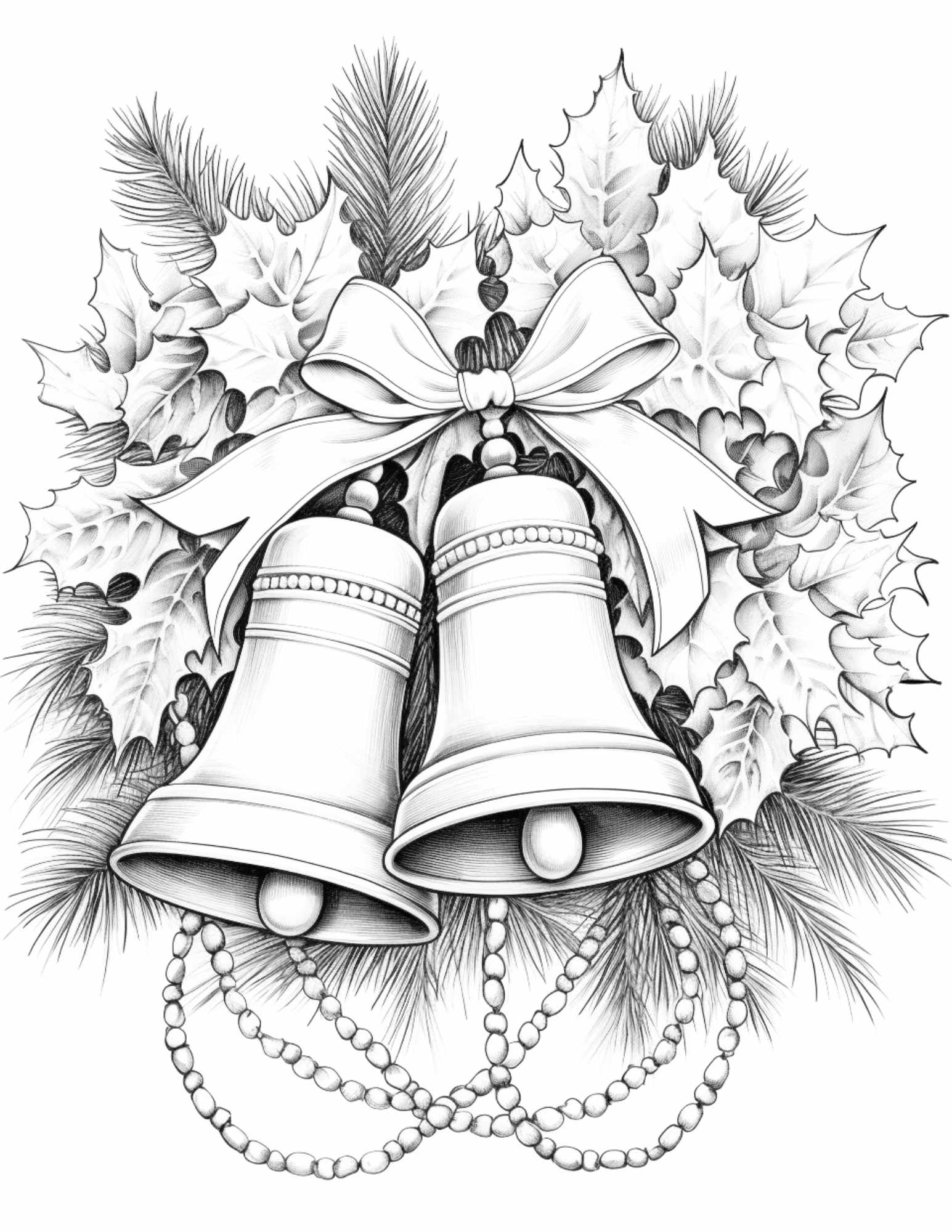 Free christmas decorations grayscale coloring pages for adults printa â coloring