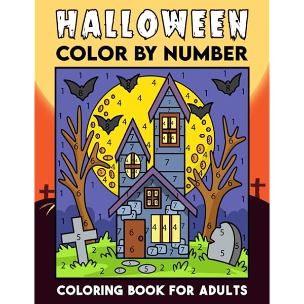 Halloween color by number coloring book for adults an adult fun and easy color by number activity coloring book halloween gifts for seniors and teens book publishing dale gulgowski