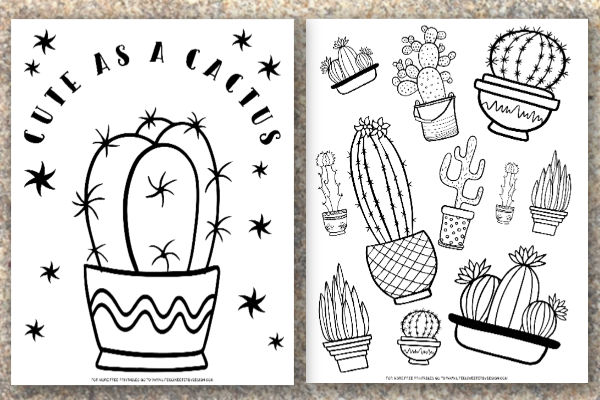 Cactus coloring pages