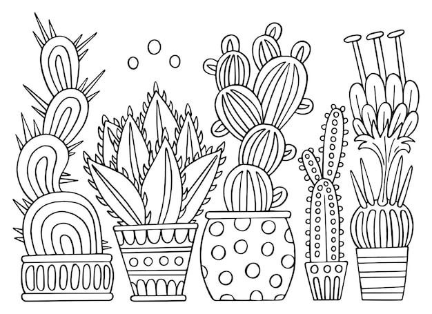 Cactus coloring pages images