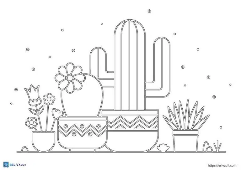 Free cactus coloring pages