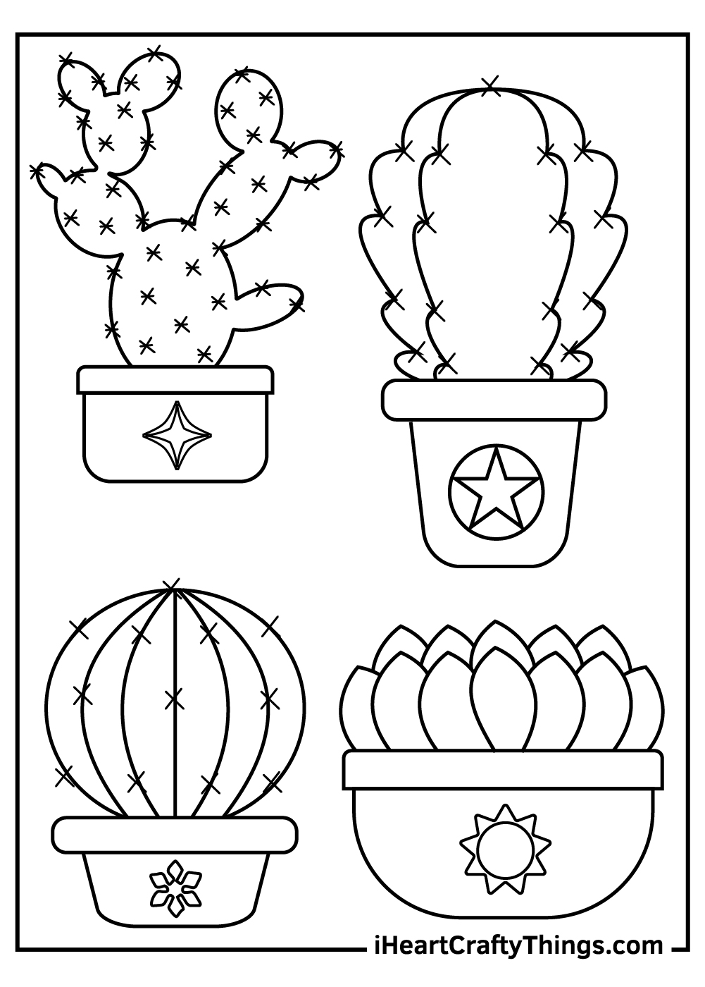 Cactus coloring pages updated