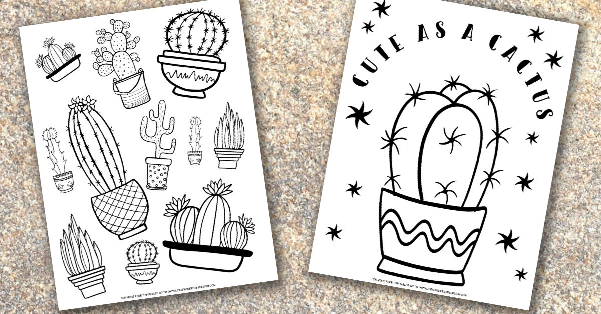 Cactus coloring pages