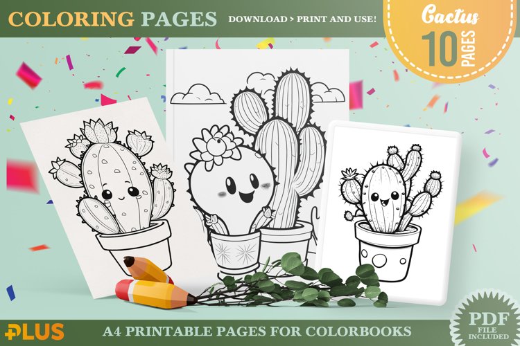 Cactus coloring pages