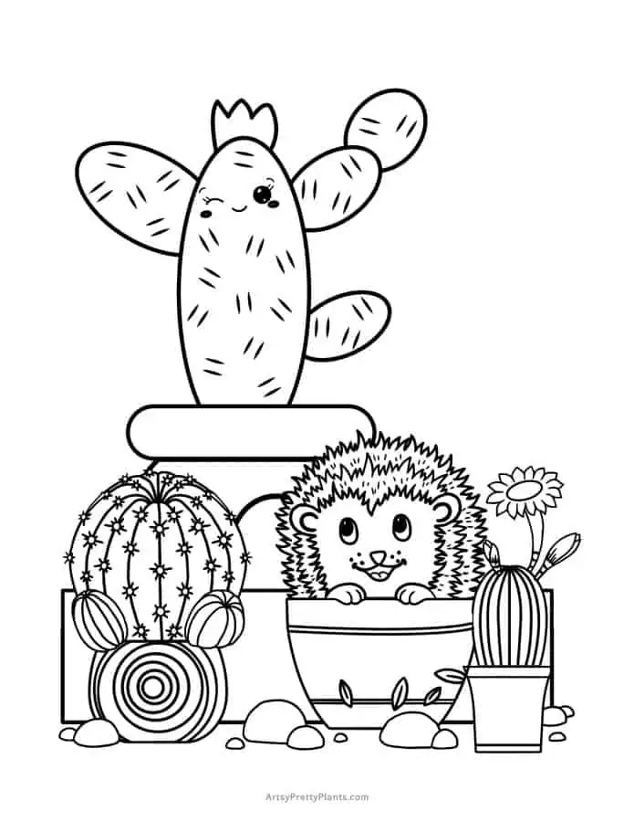 Free cactus coloring pages printable pdfs