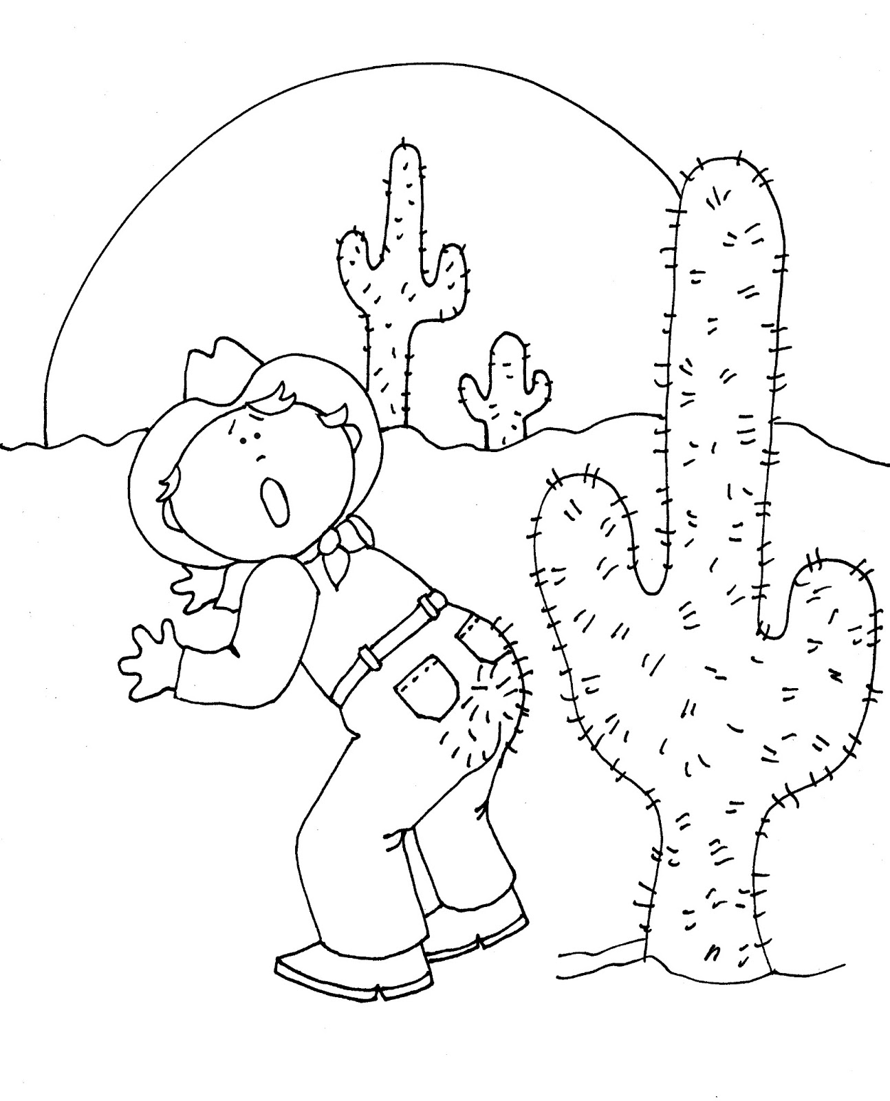 Free printable cactus coloring pages for kids