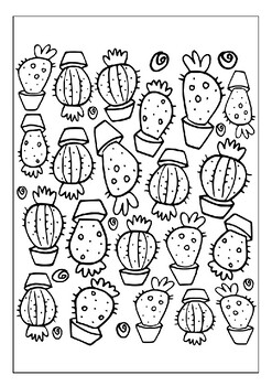 Perfect gift idea for any nature lover printable cactus coloring pages for kids