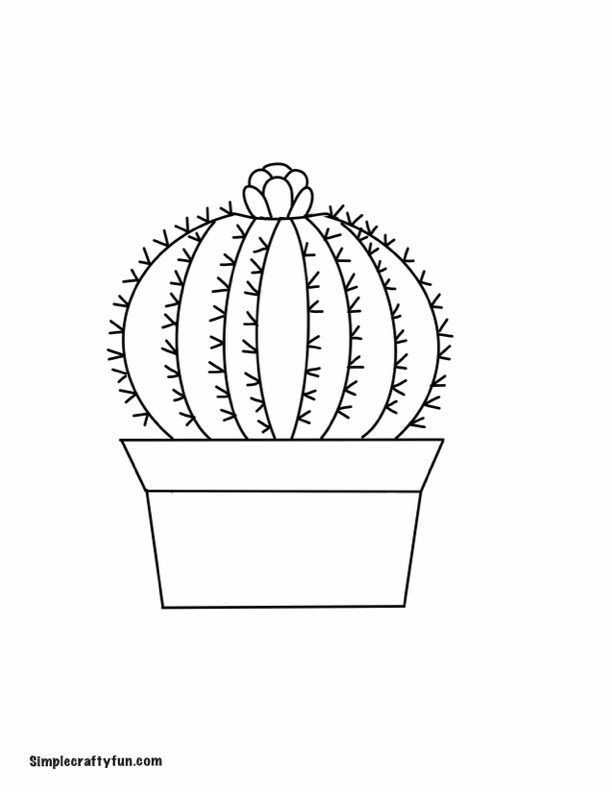 Cactus template free printable craft