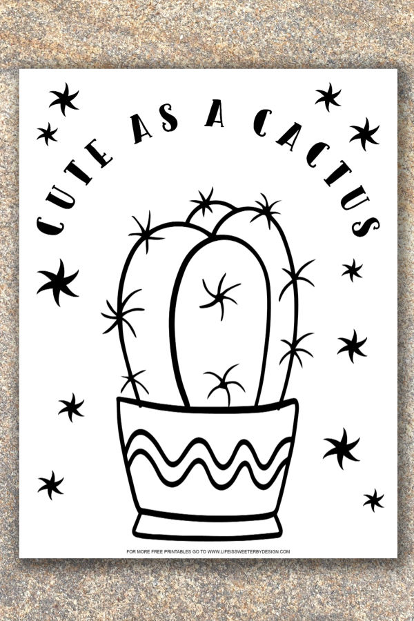 Cactus coloring pages