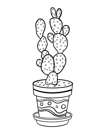 Free cactus coloring page