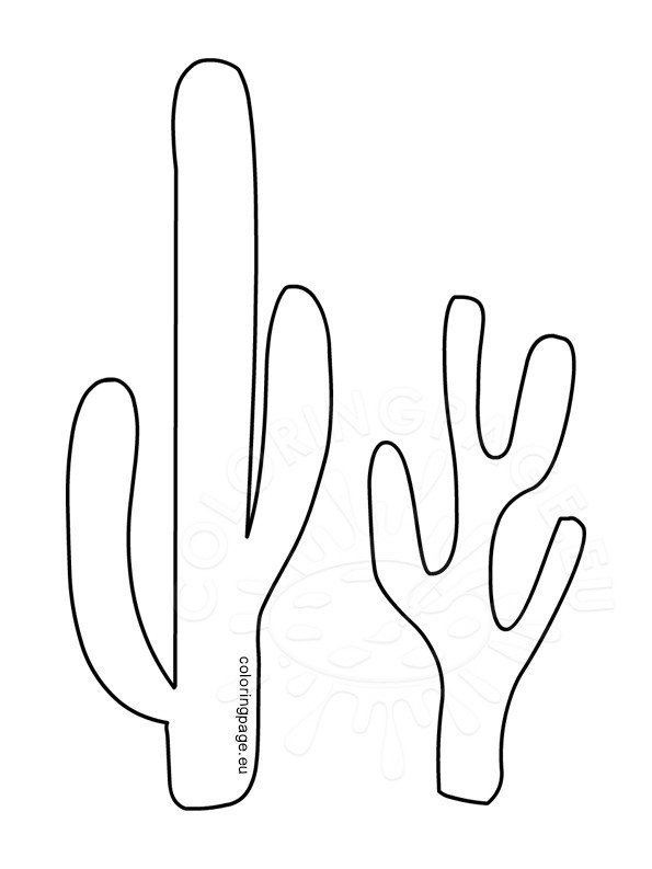 Printable cactus template craft for kids coloring page