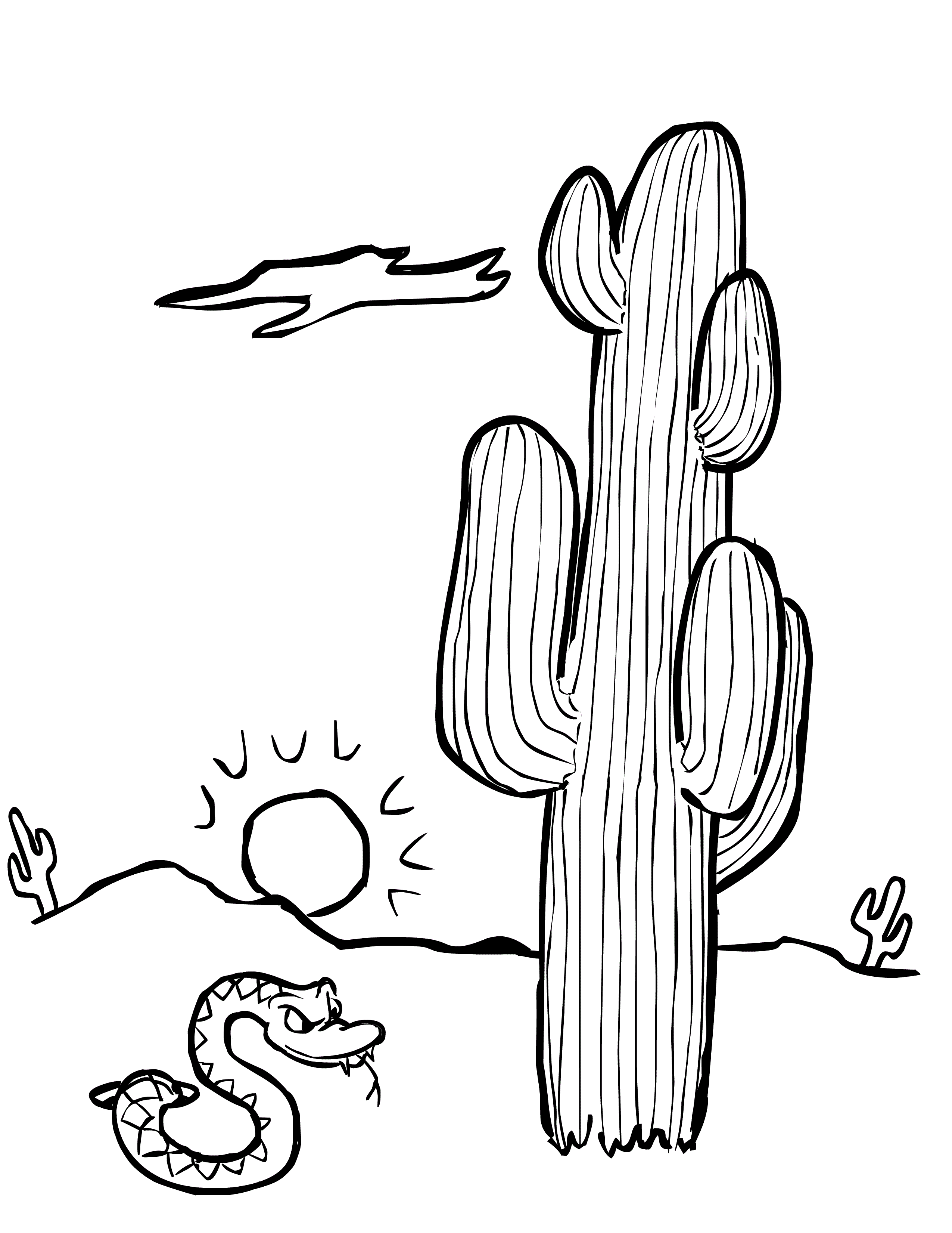 Free printable cactus coloring pages for kids