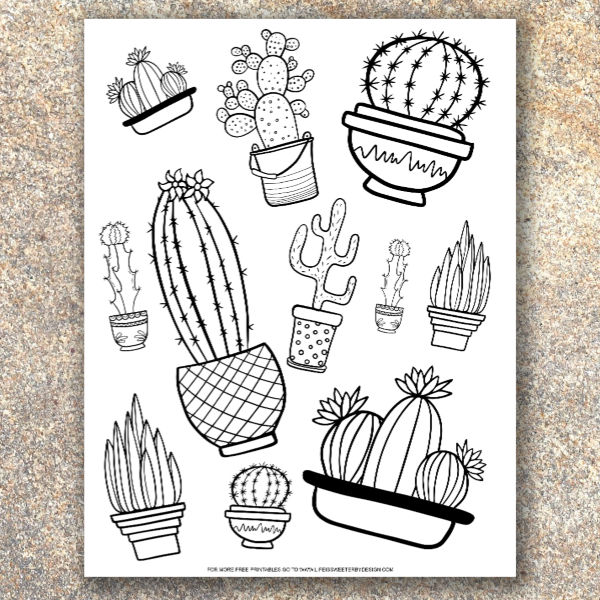 Cactus coloring pages