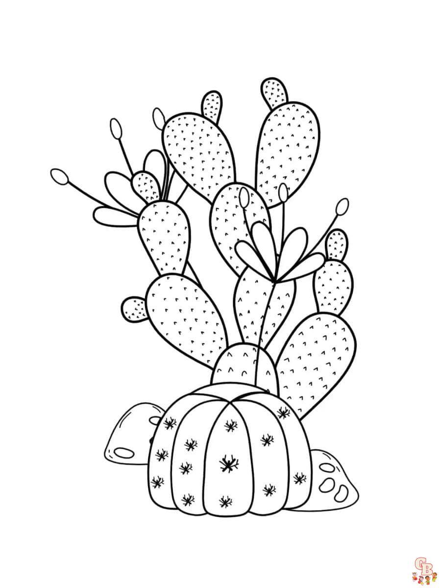 Printable cacti coloring pages free for kids and adults