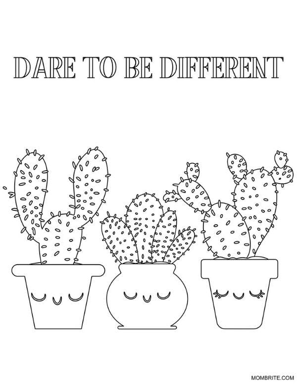 Free printable cactus coloring pages for kids