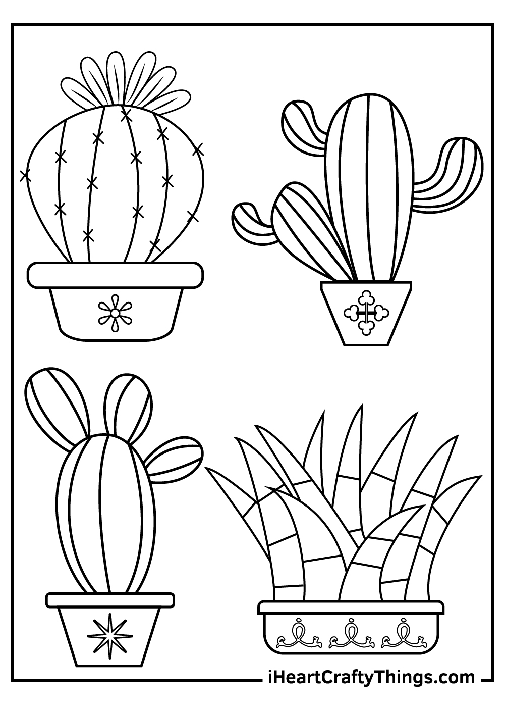 Cactus coloring pages updated