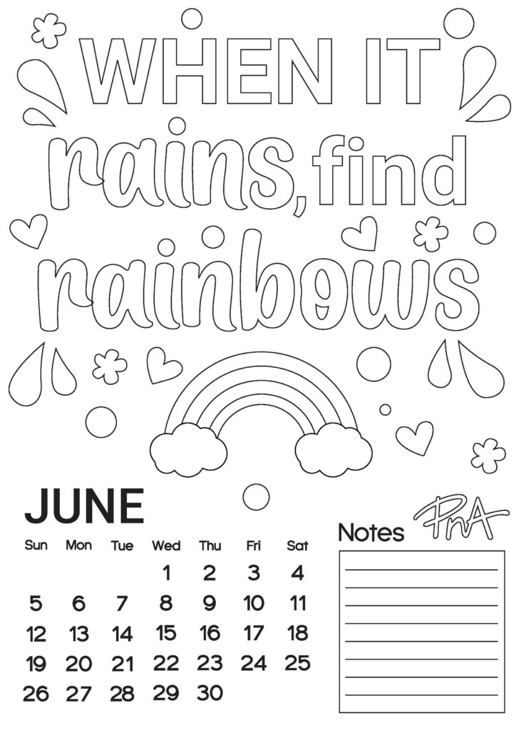 June free louring calendar