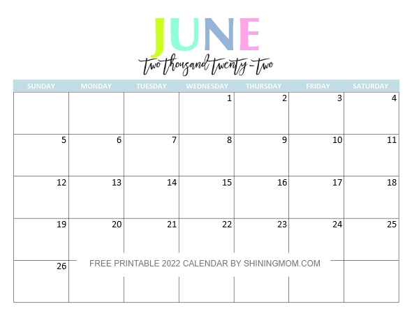 Free printable calendar so beautiful colorful