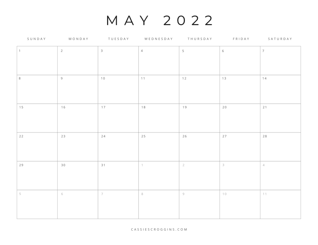Free printable blank calendar templates all months