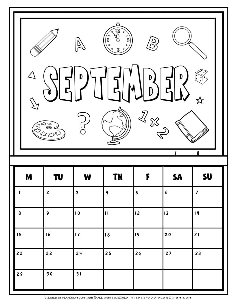 Coloring calendar