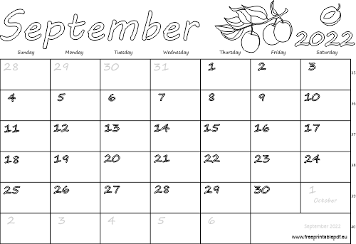 September usa calendar free printable pdf