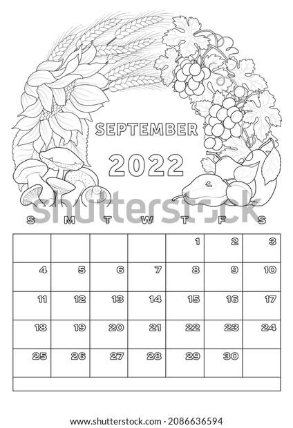 Calendar september calendar coloring stock illustration