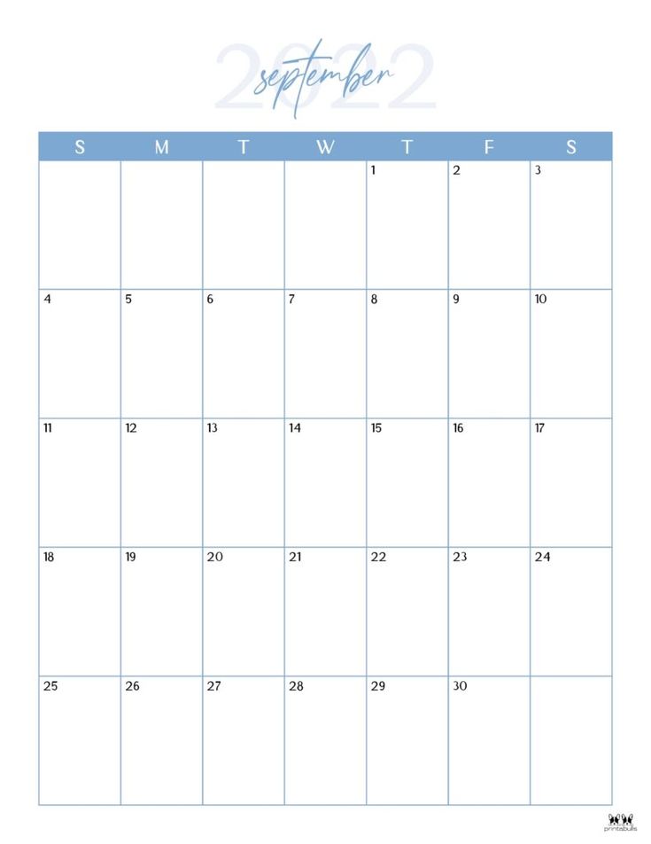 Printable september calendar