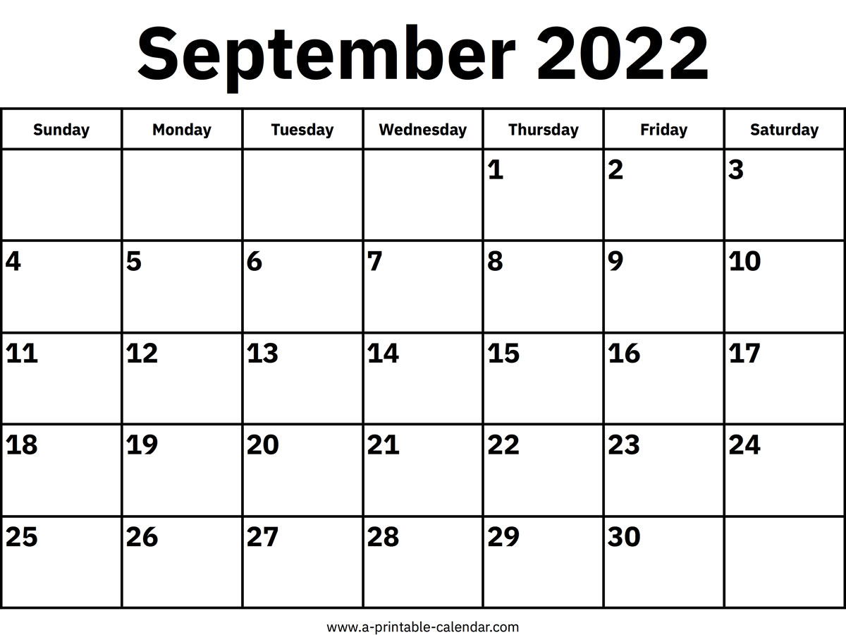 September calendars â printable calendar